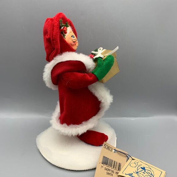 Vintage Annalee Collectible 7" Mrs Santa Shopping Poseable Doll - Picture 3 of 10